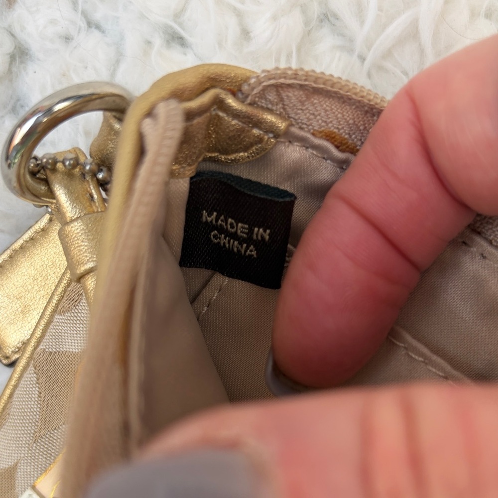 Coach Goldy Signature Canvas Pouch Wristlet with Playful Character - Picture 5 of 6